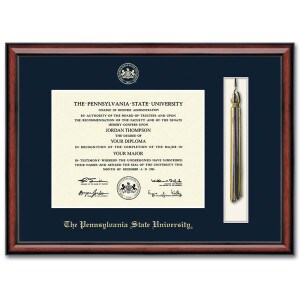 diploma frame with tassel shadow box Southport molding The Pennsylvania State University gold embossed with seal